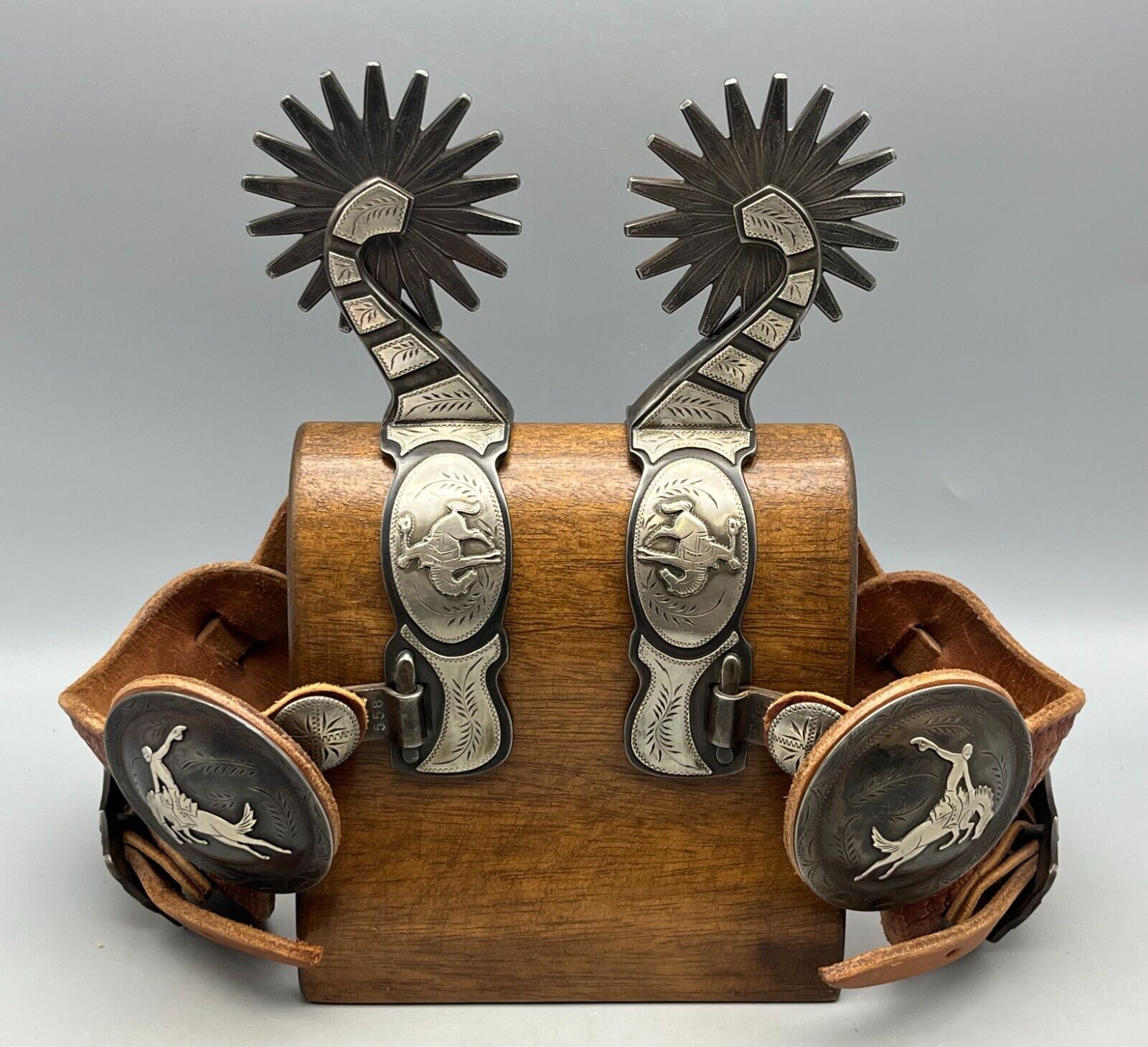 Superb Pair Of Spurs With Conchos And Buckles By Terry Alward
