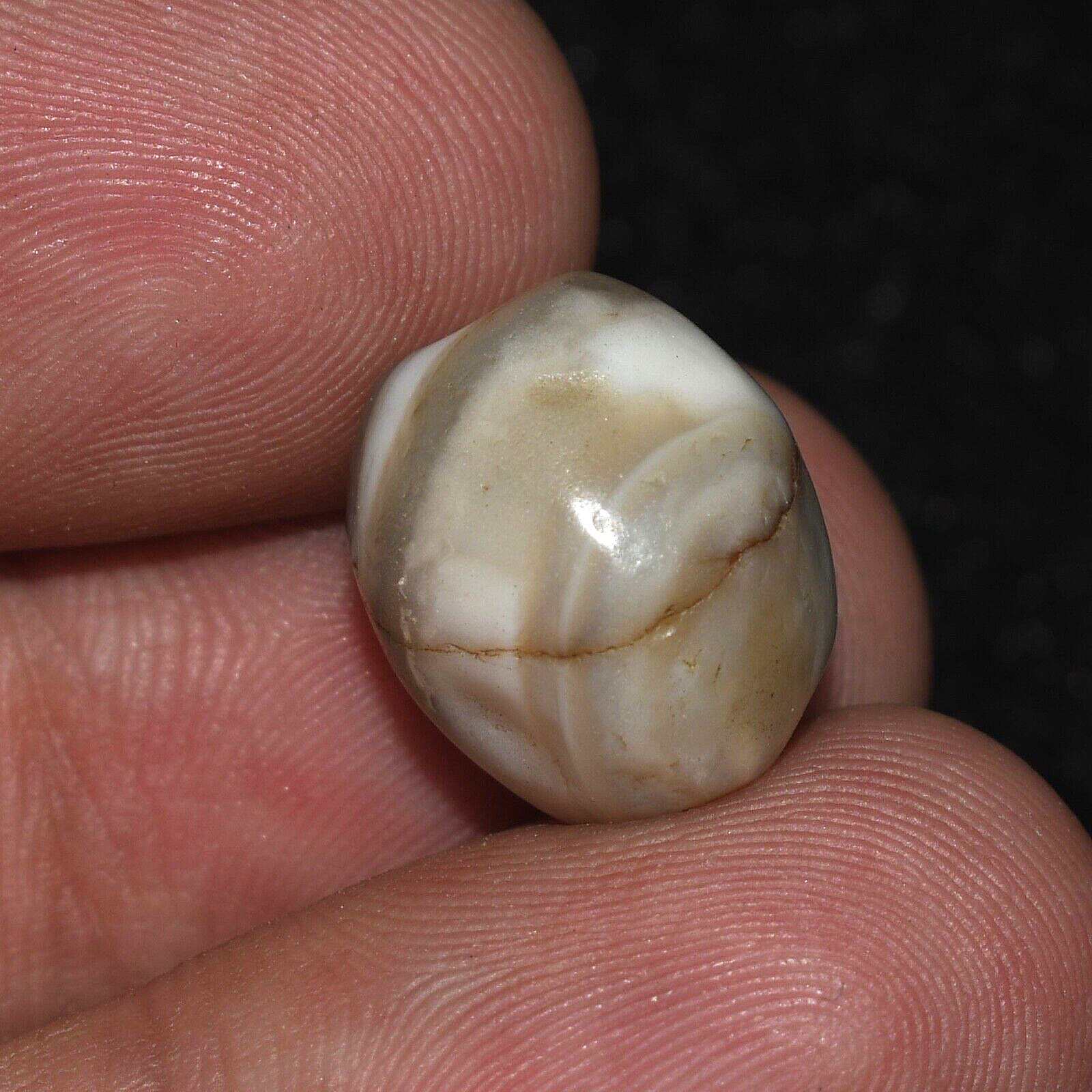 Authentic Ancient Banded Agate Stone Bead from Ancient Silk Road over 2000 Years