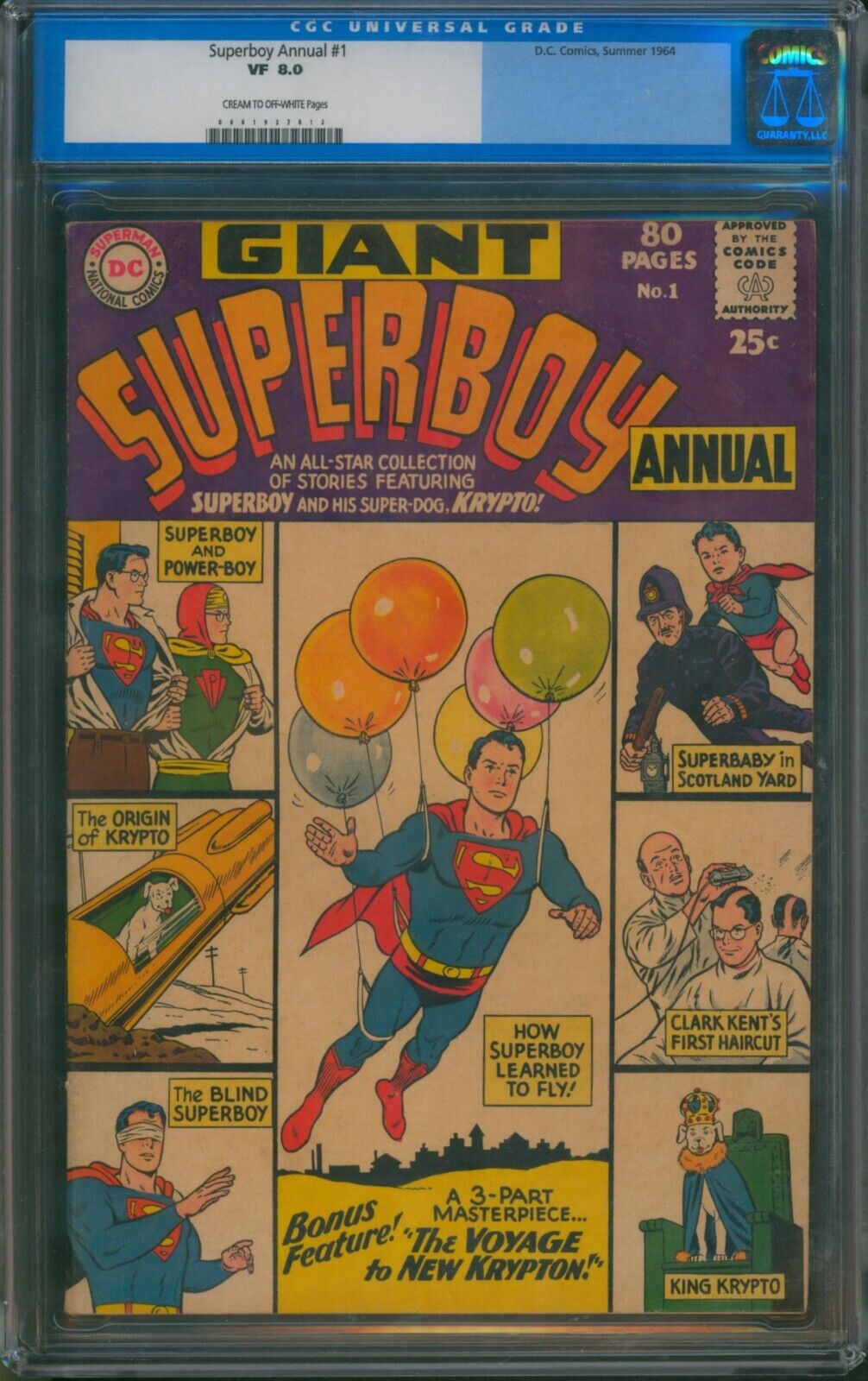 Superboy Annual #1 (1964) ⭐ CGC 8.0 ⭐ Giant Issue Silver Age DC Comic