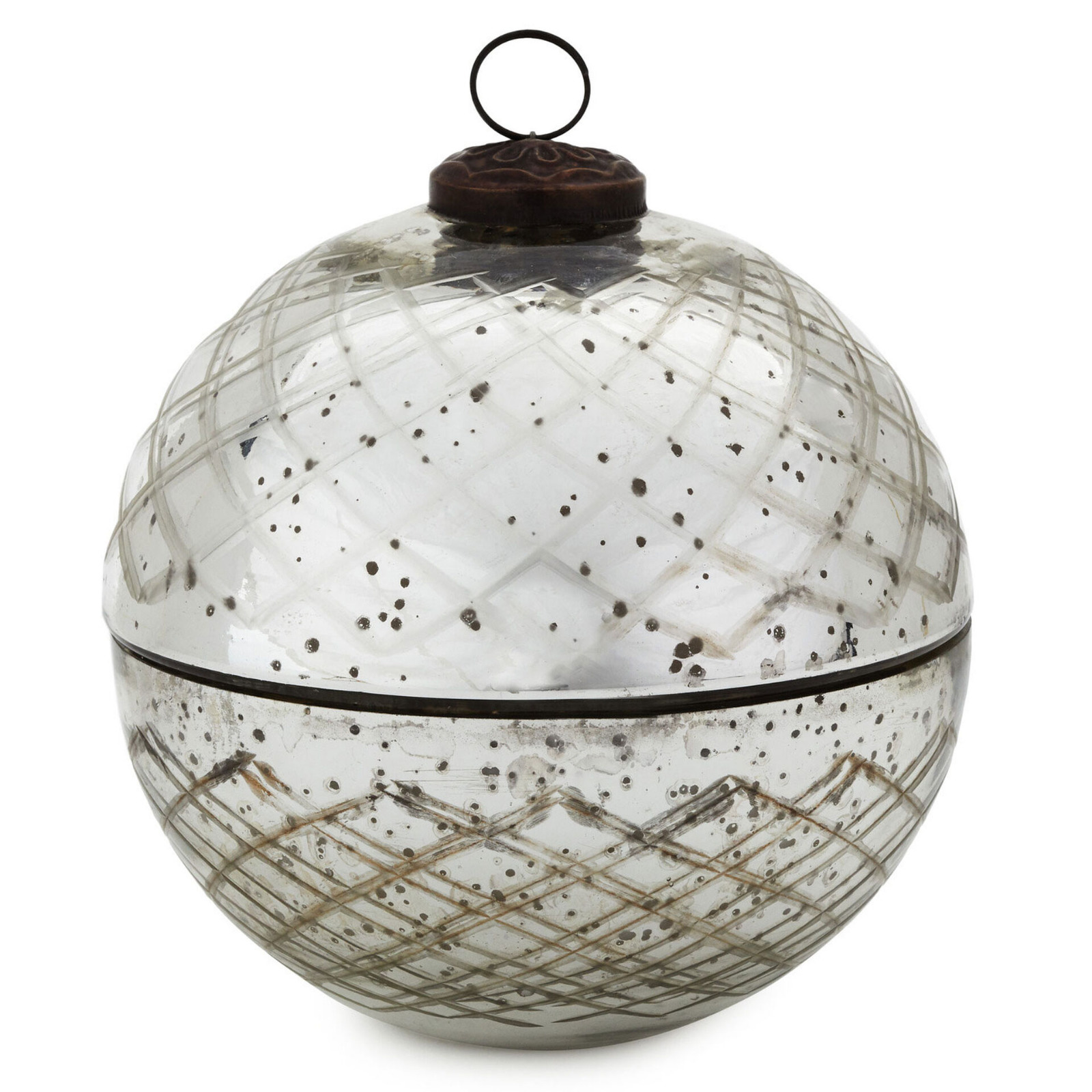 Hallmark Beautiful Pine Fresh-Cut Mercury Glass Ball Ornament Candle, 5\