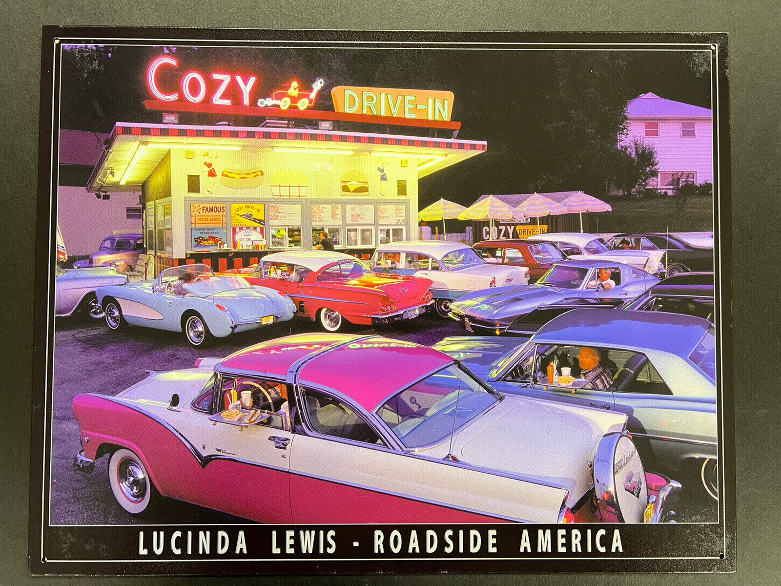 Cozy Drive-In Roadside America 16”x12” Metal Sign