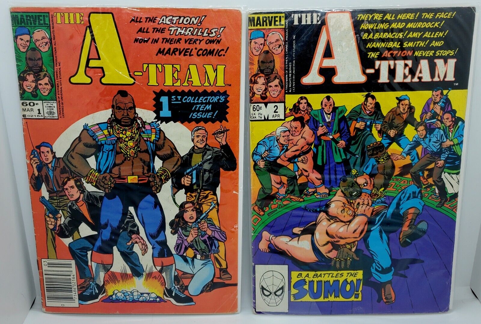 Vintage LOT of 2 The A-Team Bundle #1 & #2 (Marvel Comics, 1984) 1st Print 🔥