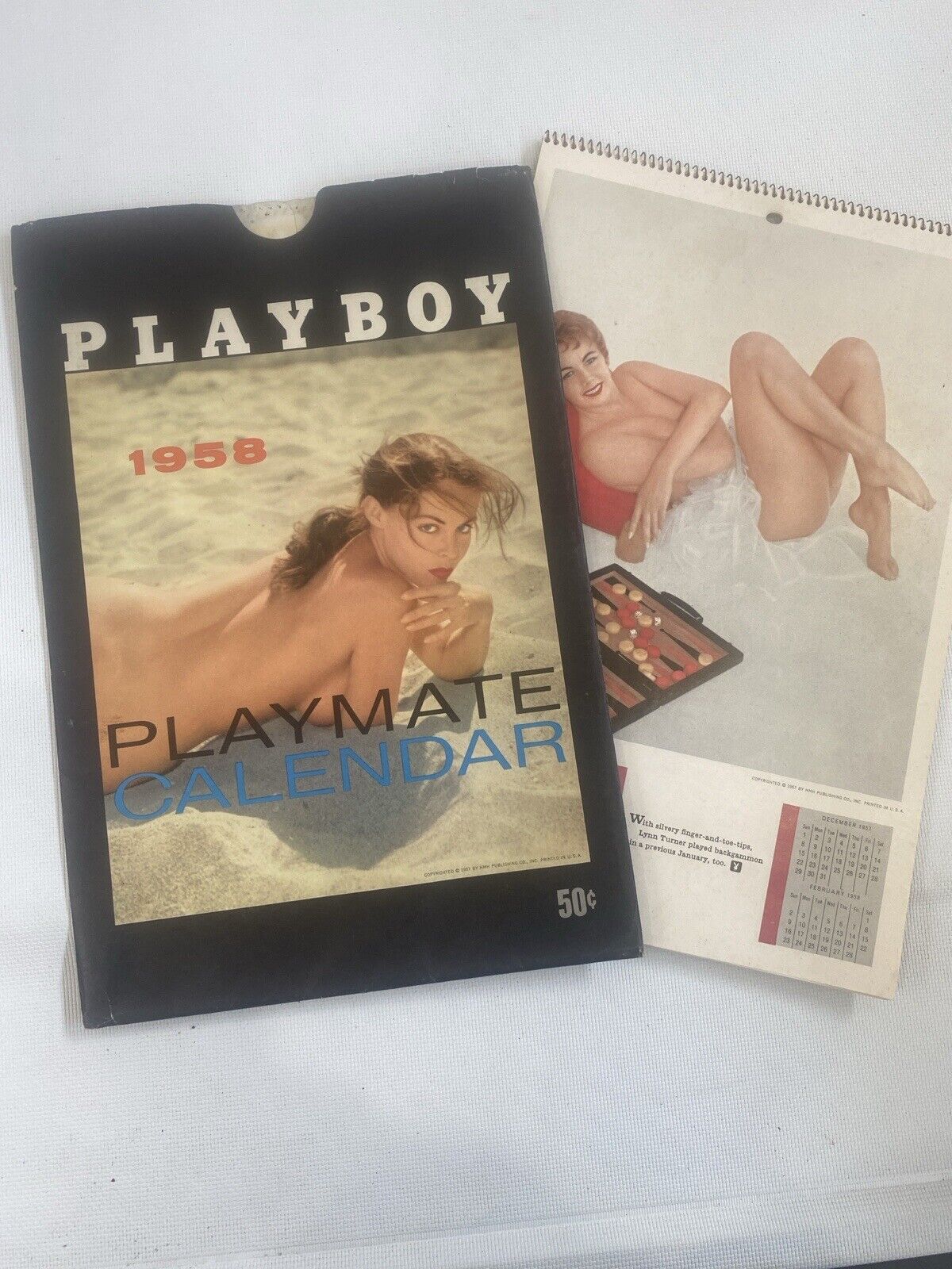 Vintage 1958 Playboy Playmate Wall Calendar Calendar In Original Sleeve