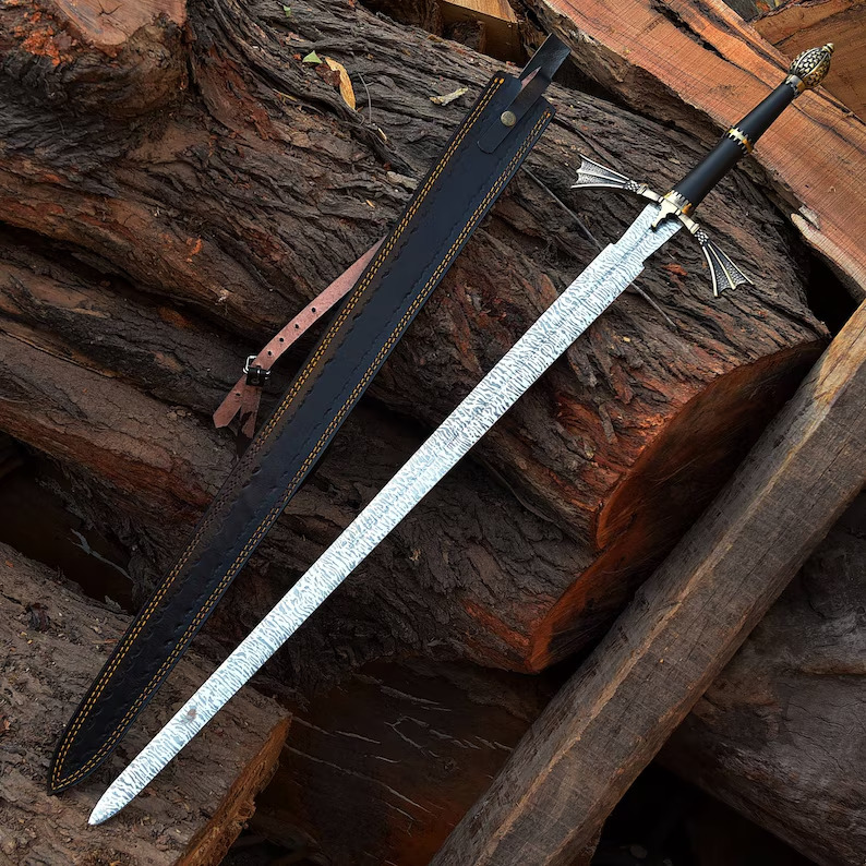 Dark Sister Sword, Games of Thrones Sword, Damascus Steel Sword with Sheath