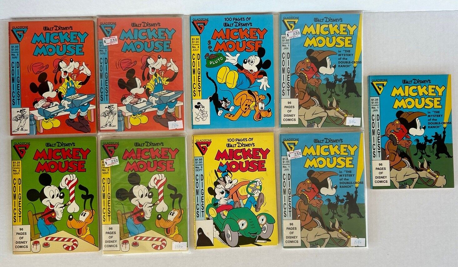 Vintage Gladstone Disney Comics Mickey Mouse Vol. 1, 2, 3, 4, 5 Lot Of 9 1980’s