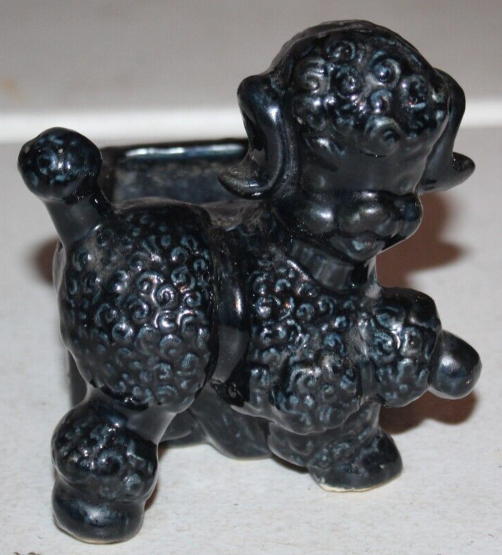 Vintage Black Poodle Pencil Holder Stand
