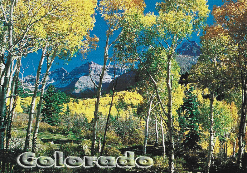 Postcard Mt Sneffels, Ouray Colorado Rocky Mountains, Aspens, Peaks, Unused Card