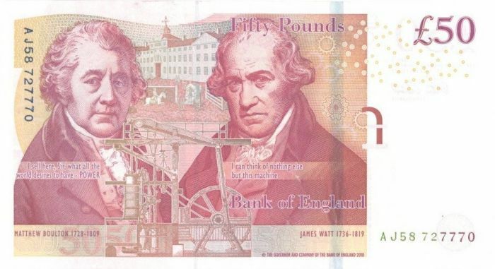 Great Britain - 50 pounds - P-New Var. - 2015 dated Foreign Paper Money - Paper 