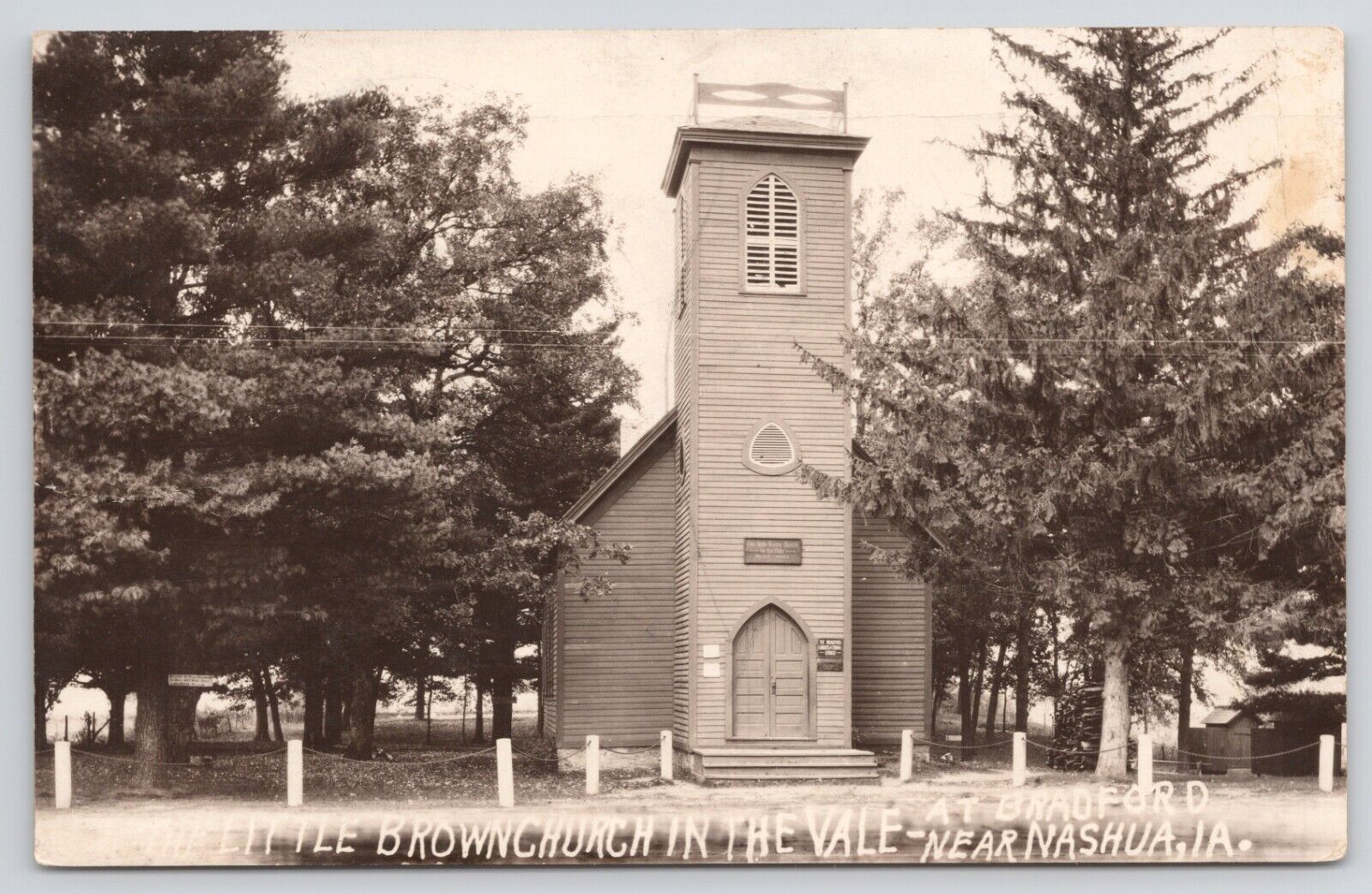 RPPC Nashua Iowa The Sittle Brown Church Posted 1926 Real Photo Postcard