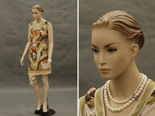 Female Fiberglass Mannequin Pretty Face Elegant Looking Dress Form #MD-AC3F