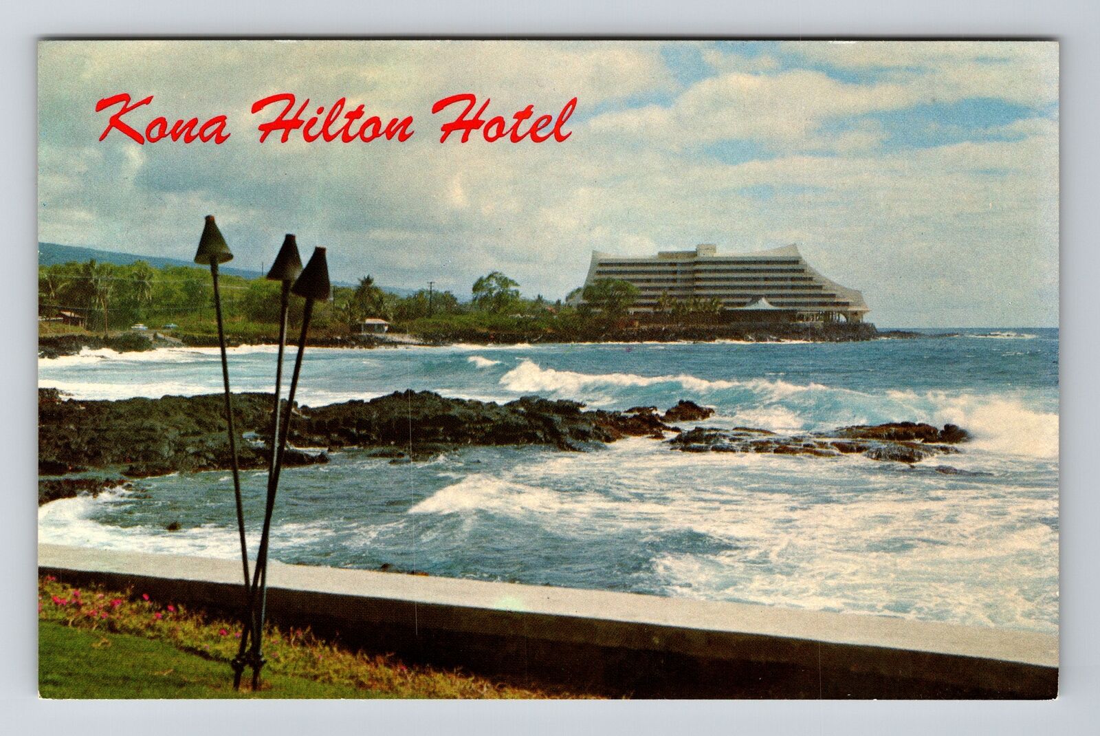 Kailua Kona HI-Hawaii, Kona Hilton Hotel, Outside, Vintage Postcard