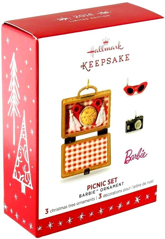 Barbie Picnic Set Ornament 2016 Hallmark Keepsake Limited Edition -New Boxed
