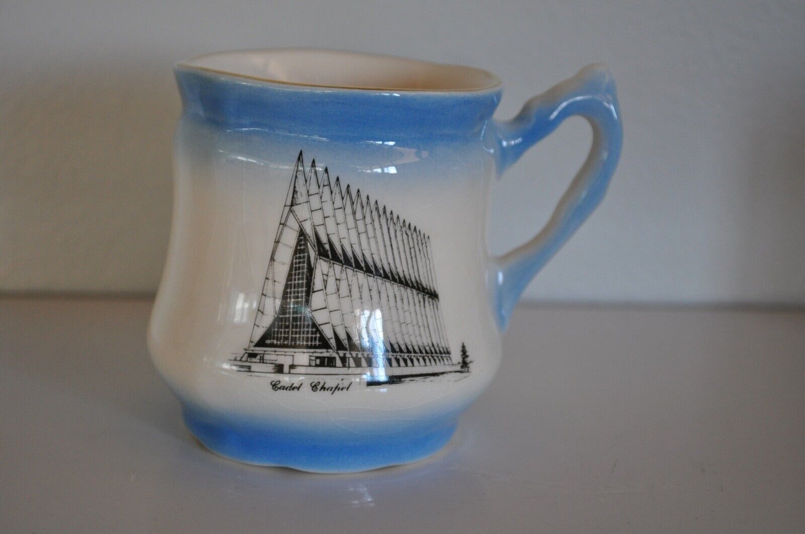 Vintage Air Force Academy Ceramic Mug Blue & White 
