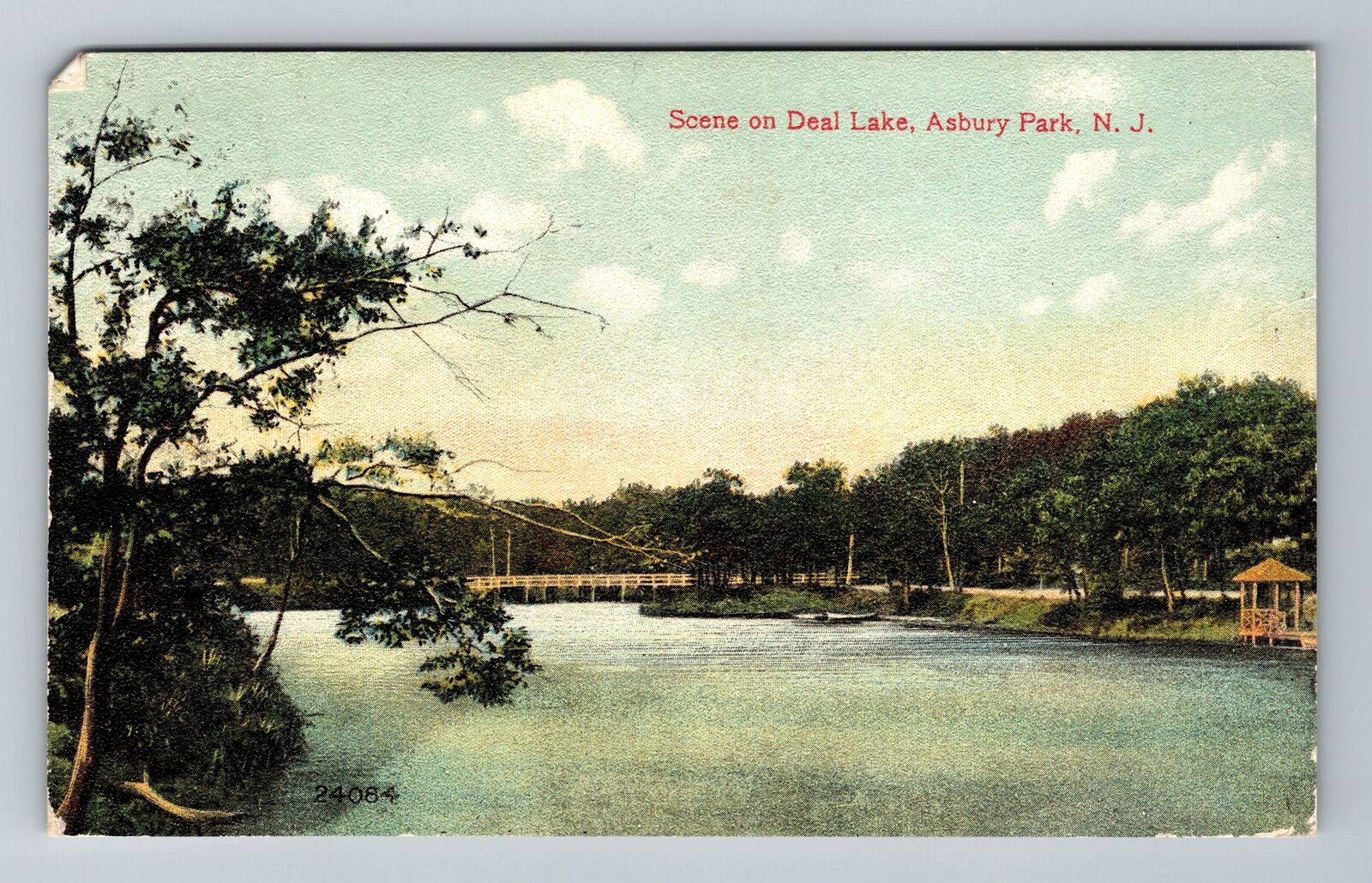 Asbury Park NJ-New Jersey, Scene On Deal Lake, Scenic, c1908 Vintage Postcard