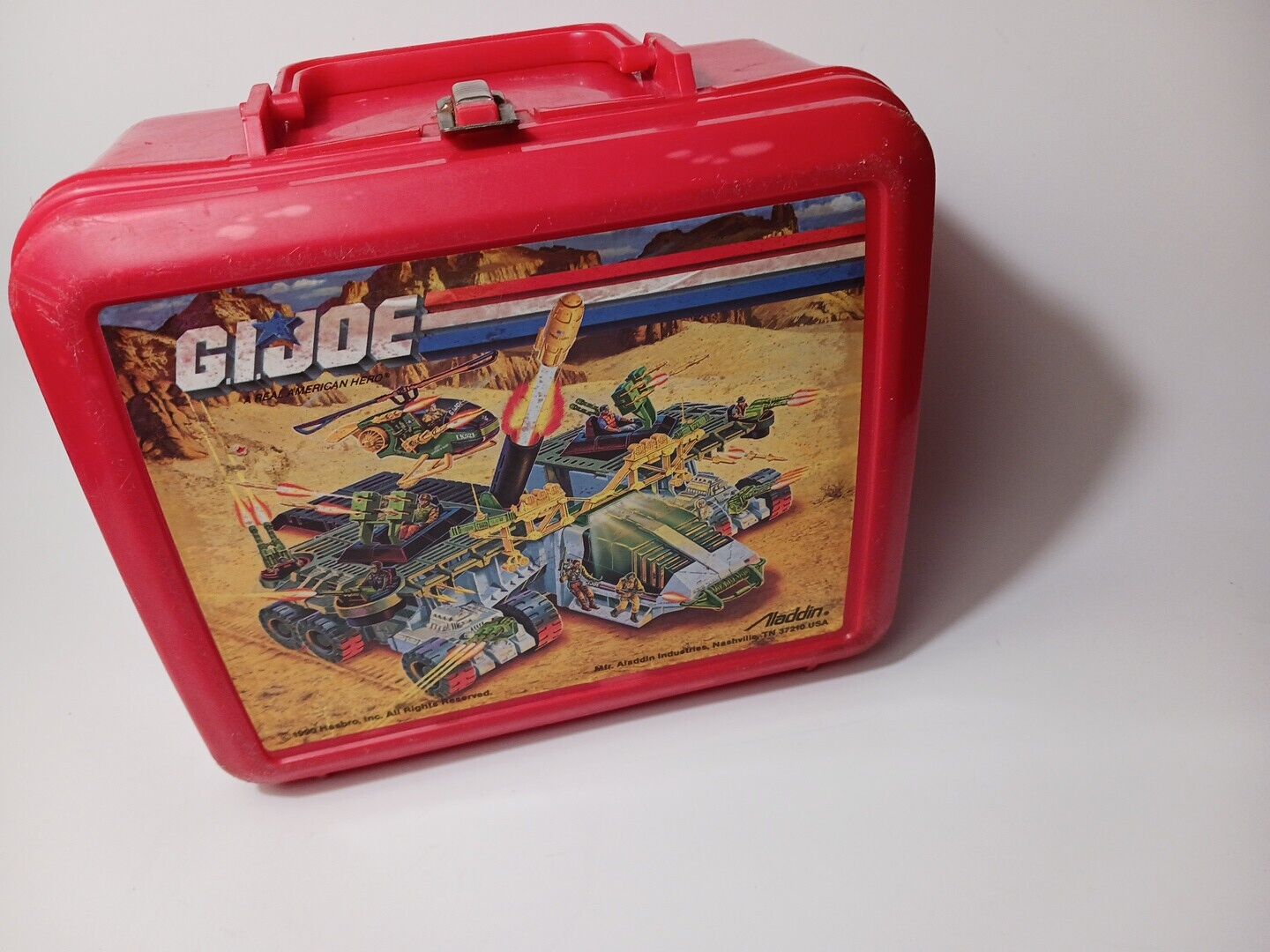 Vintage GI Joe 1990 Aladdin Plastic Lunch Box with Metal Latch