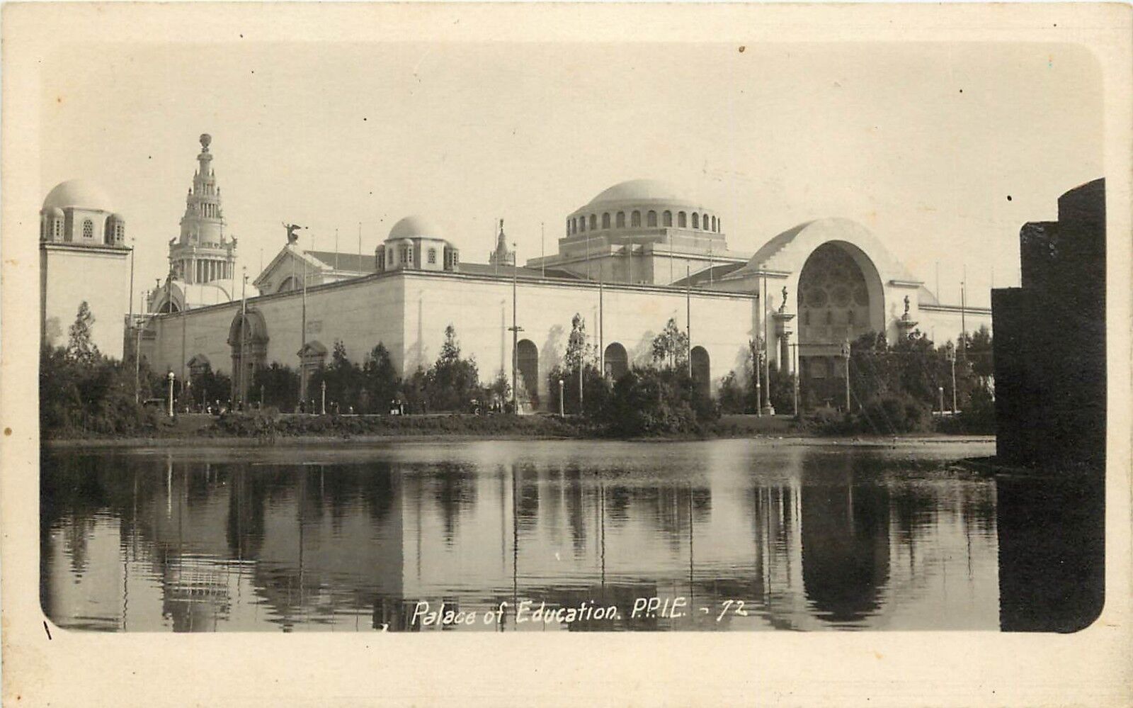 1915 P.P.I.E. RPPC Postcard 72 Palace of Education San Francisco CA unposted