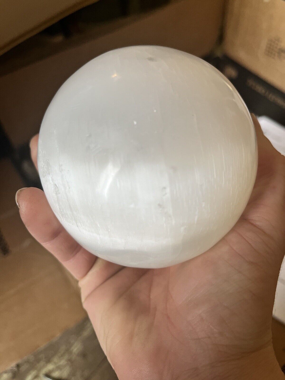 4 Inch(100Mm) Selenite Crystal Sphere Healing Crystal Ball for Meditation, Home 