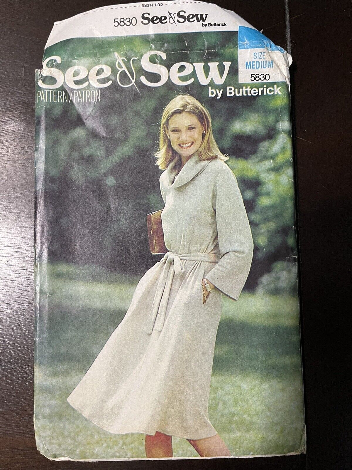 1970\'s See & Sew/Butterick Misses\' Dress Pattern 5830 Size M UNCUT