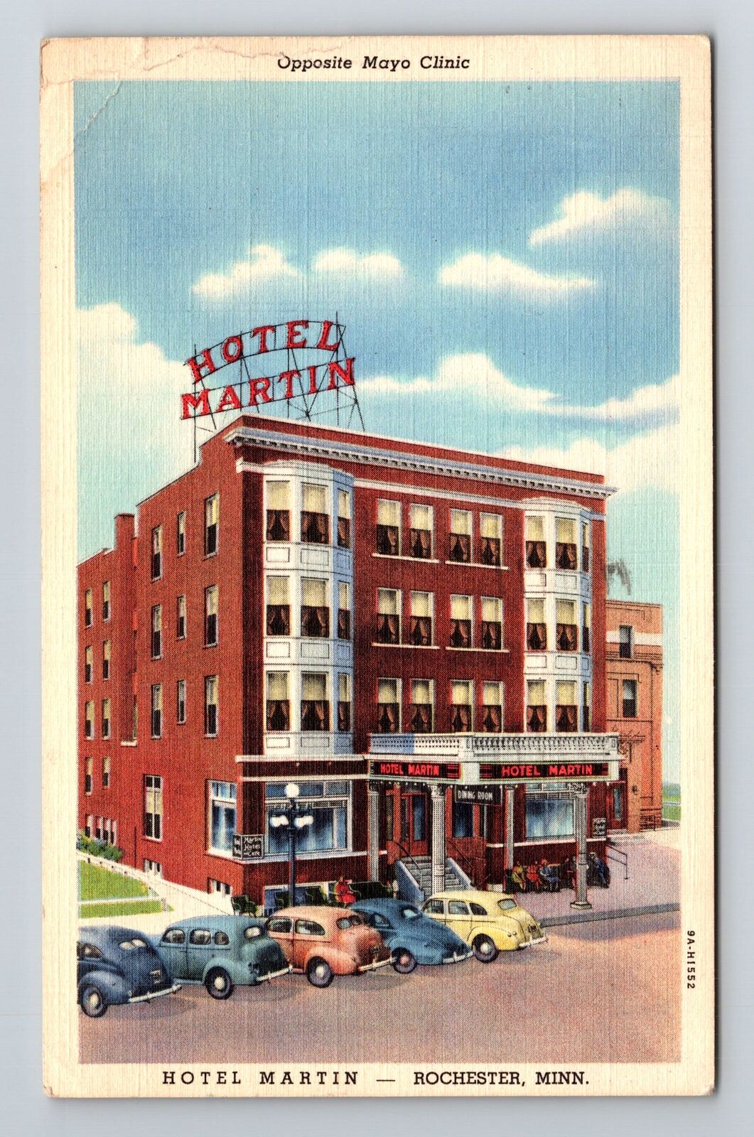 Rochester MN-Minnesota, Hotel Martin Antique, c1942 Vintage Souvenir Postcard