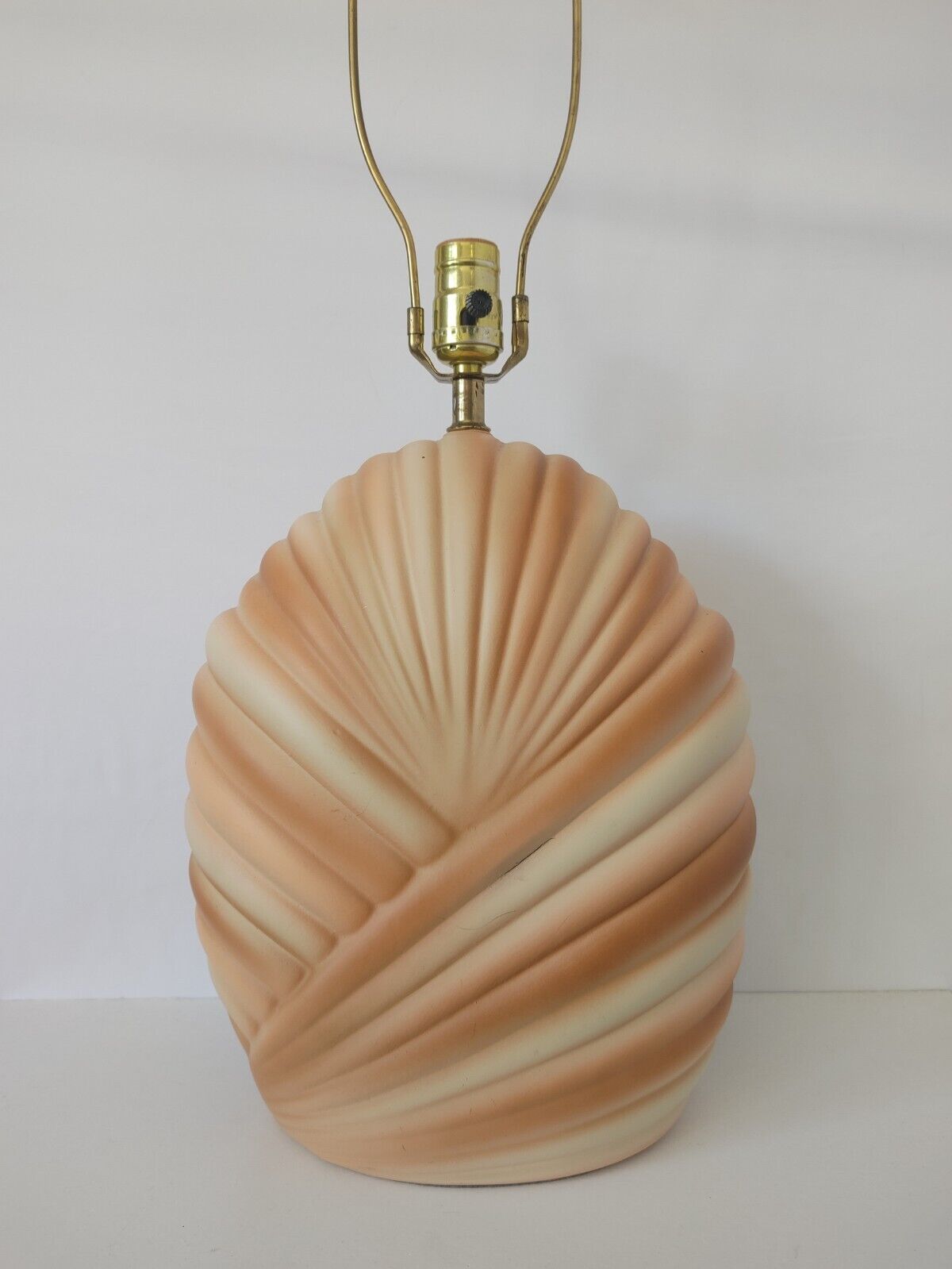 EXC ~ Vintage 1980s POSTMODERN Swirl Shell Ceramic Table Lamp Base