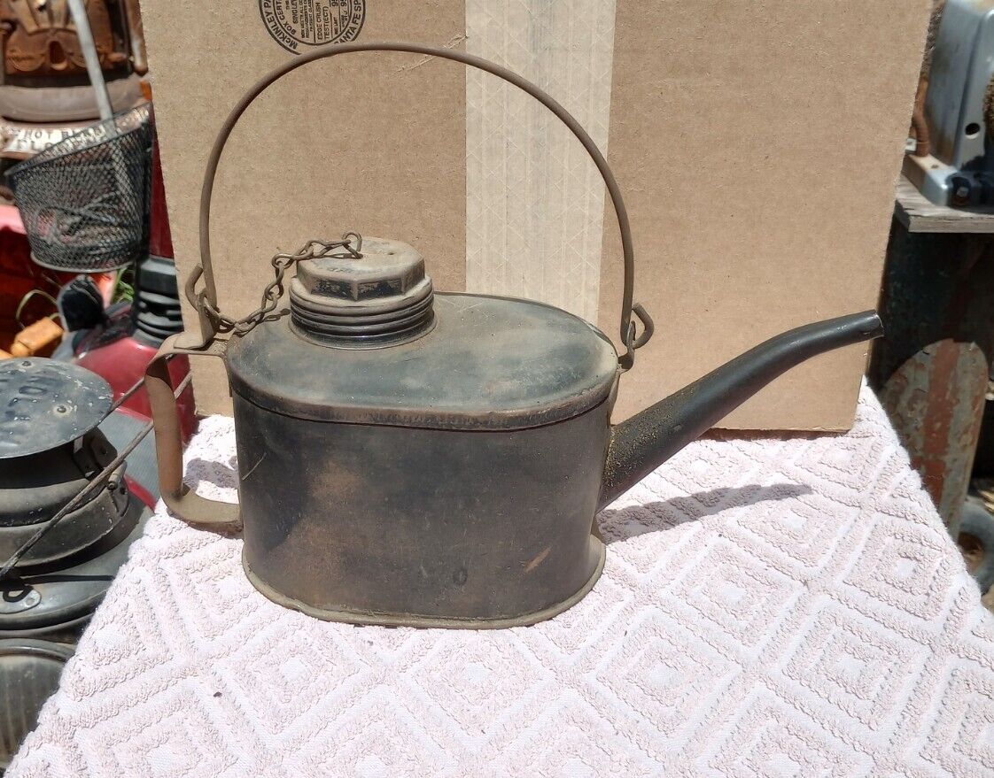 Antique Johnson AT&SF RY. Oil Can. Railroad