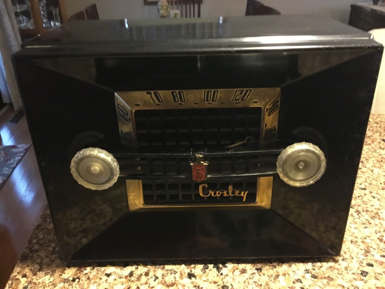 1952 Crosley Radio Model 11-106-U, Black Bakelite Case, New Power Cord