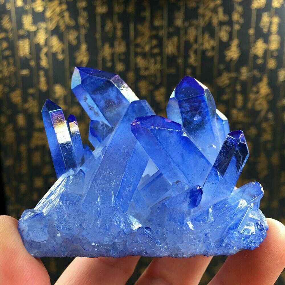 Natural Blue Topaz Crystal Gems Stone Cluster Mineral Specimen Reiki Healing US