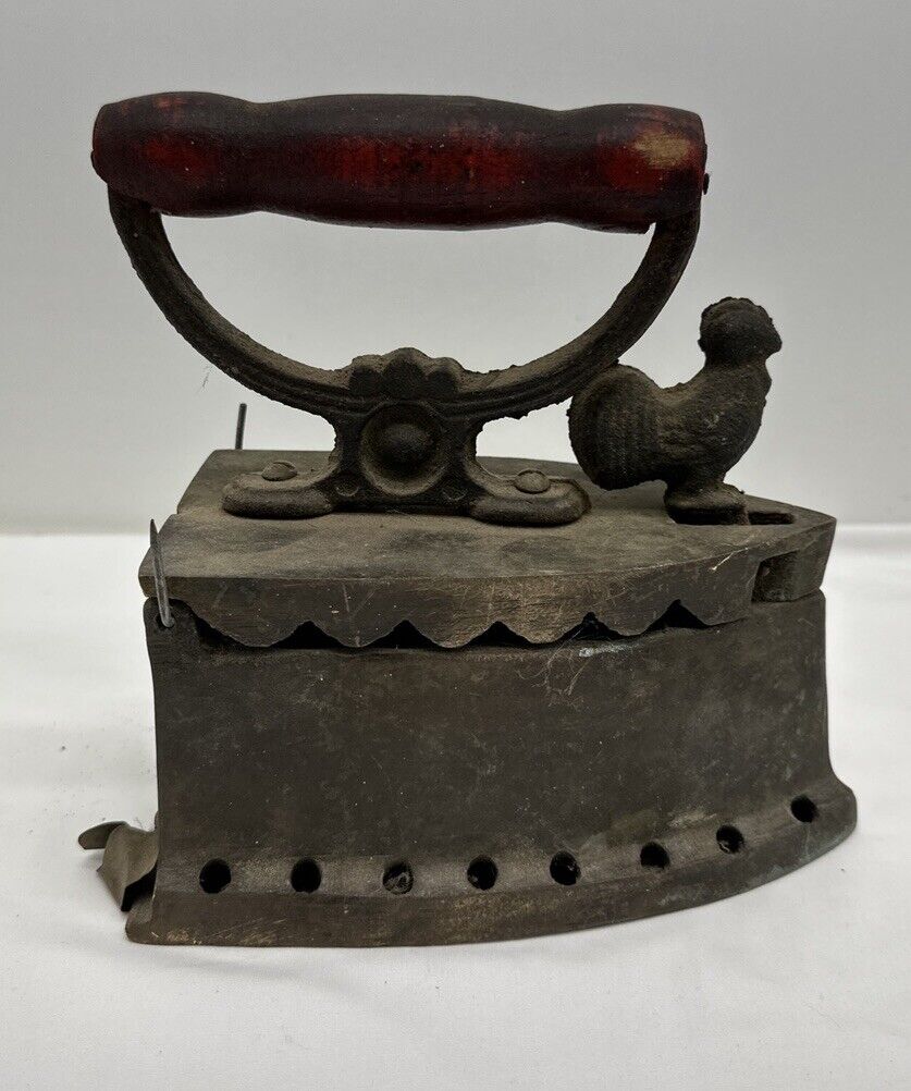 Antique Cast Iron Coal Iron w/Rooster Latch 