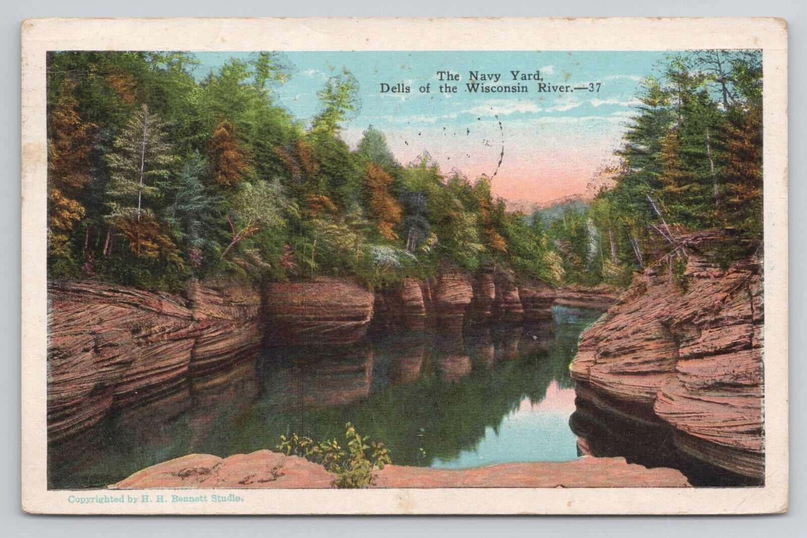 Postcard The Navy Yard Dells of The Wisconsin River 1929