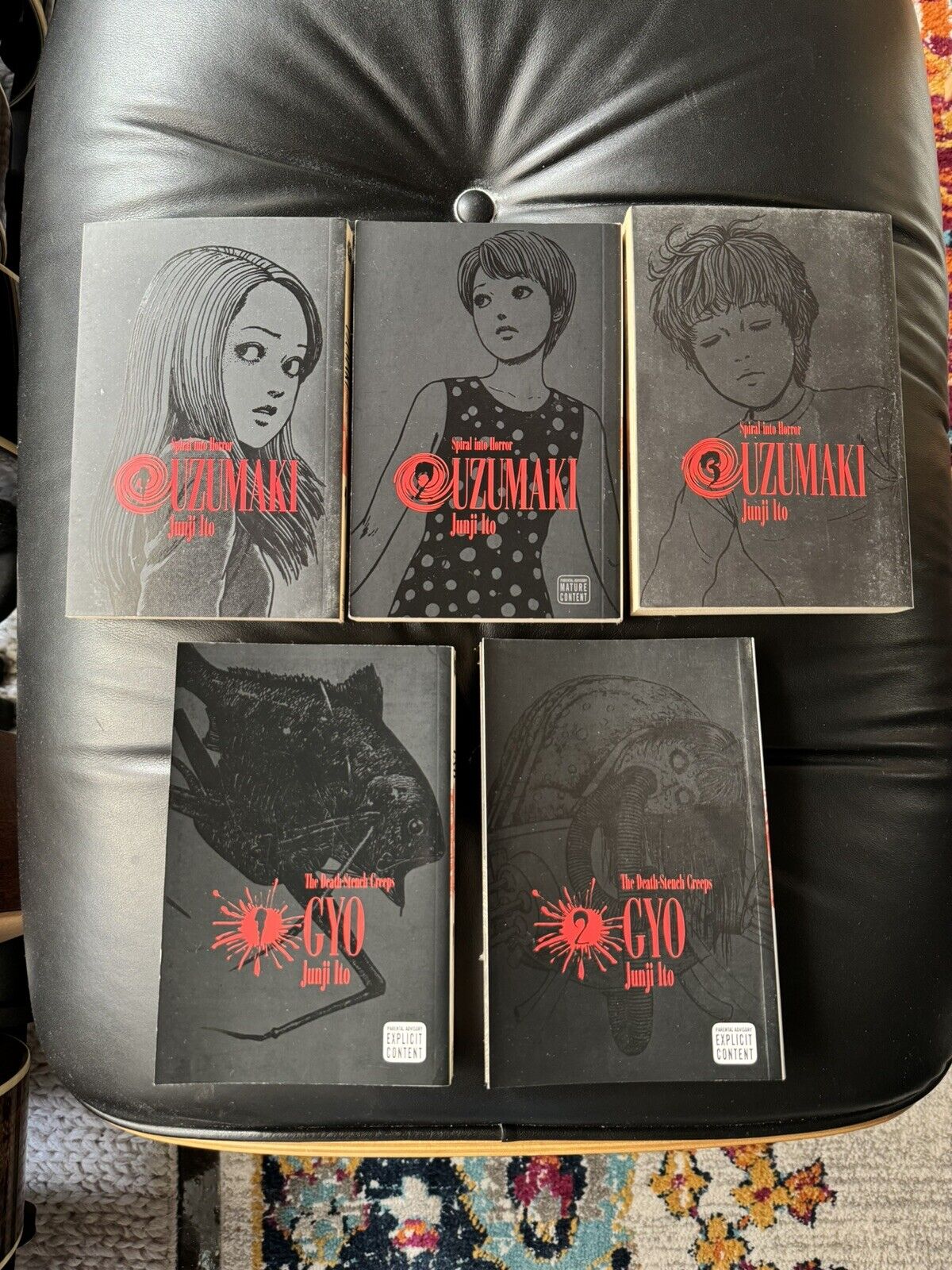 Uzumaki Gyo Junji Ito LOT OF 5 BOOKS - Manga Graphic Novel Anime Horror Comic