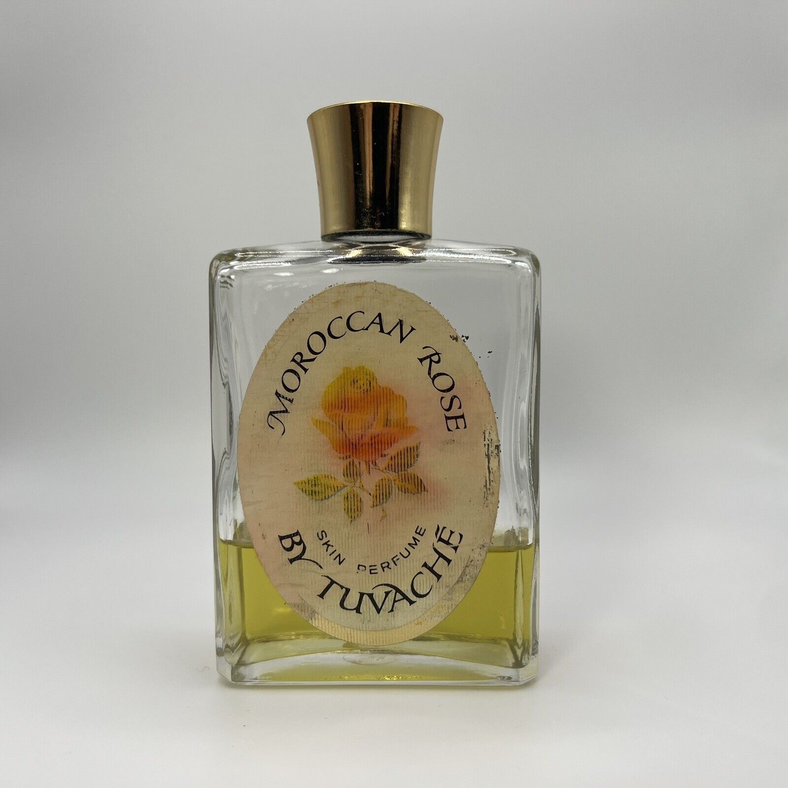 RARE Vintage Moroccan Rose Skin Perfume By Tuvache 4 Fl Oz 25% Full NY