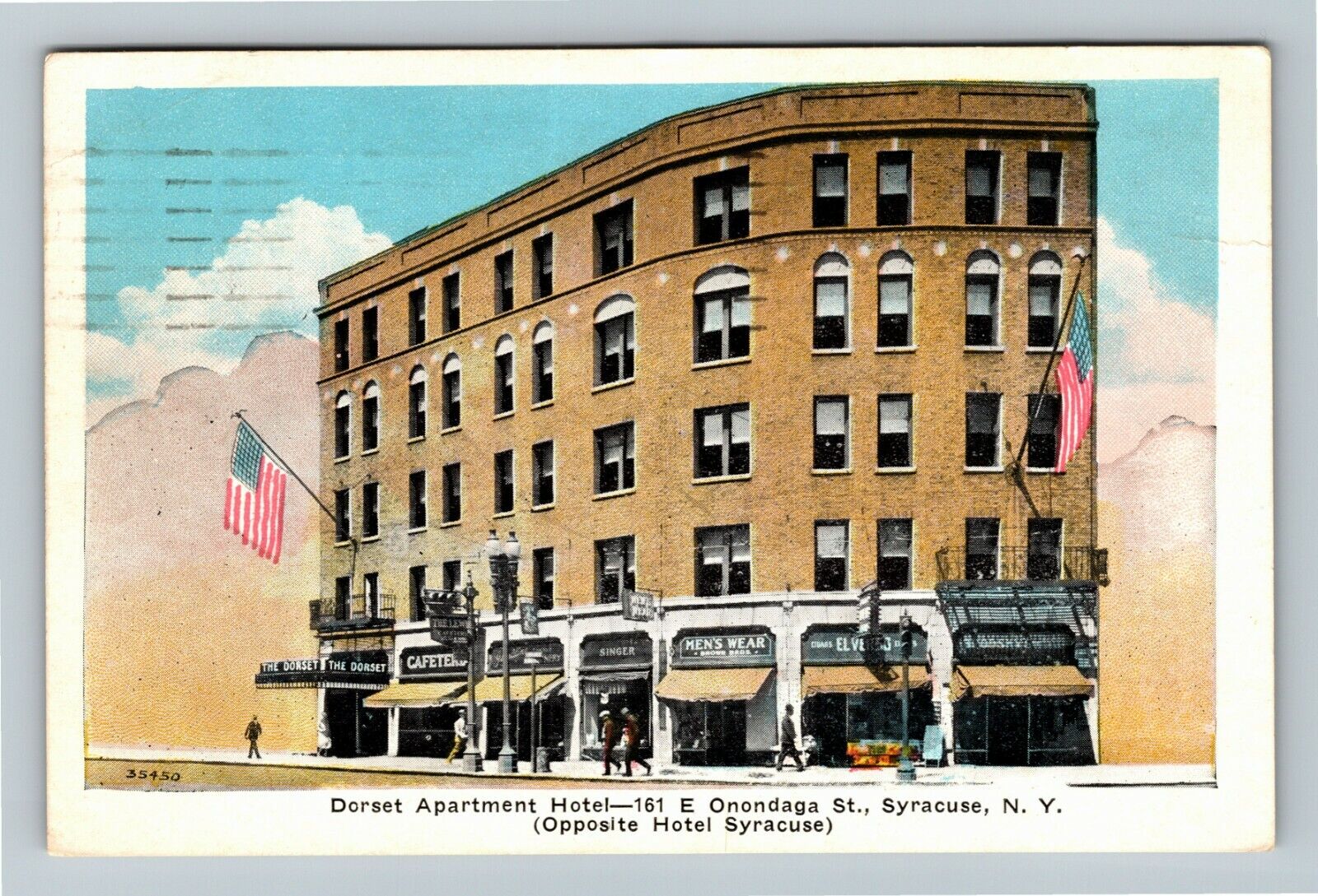 Syracuse NY-New York, Dorset Apartment Hotel Vintage Souvenir Postcard