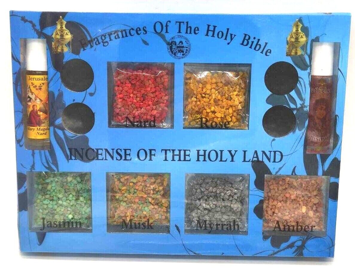 Incense of Holy Land Resin Mix Jerusalem Fragrances Bible Gift Set ANOINTING OIL