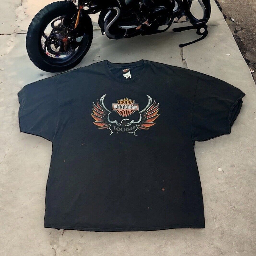 Vintage Harley Davidson Tough T Shirt Bike Town Youngstown, Ohio USA