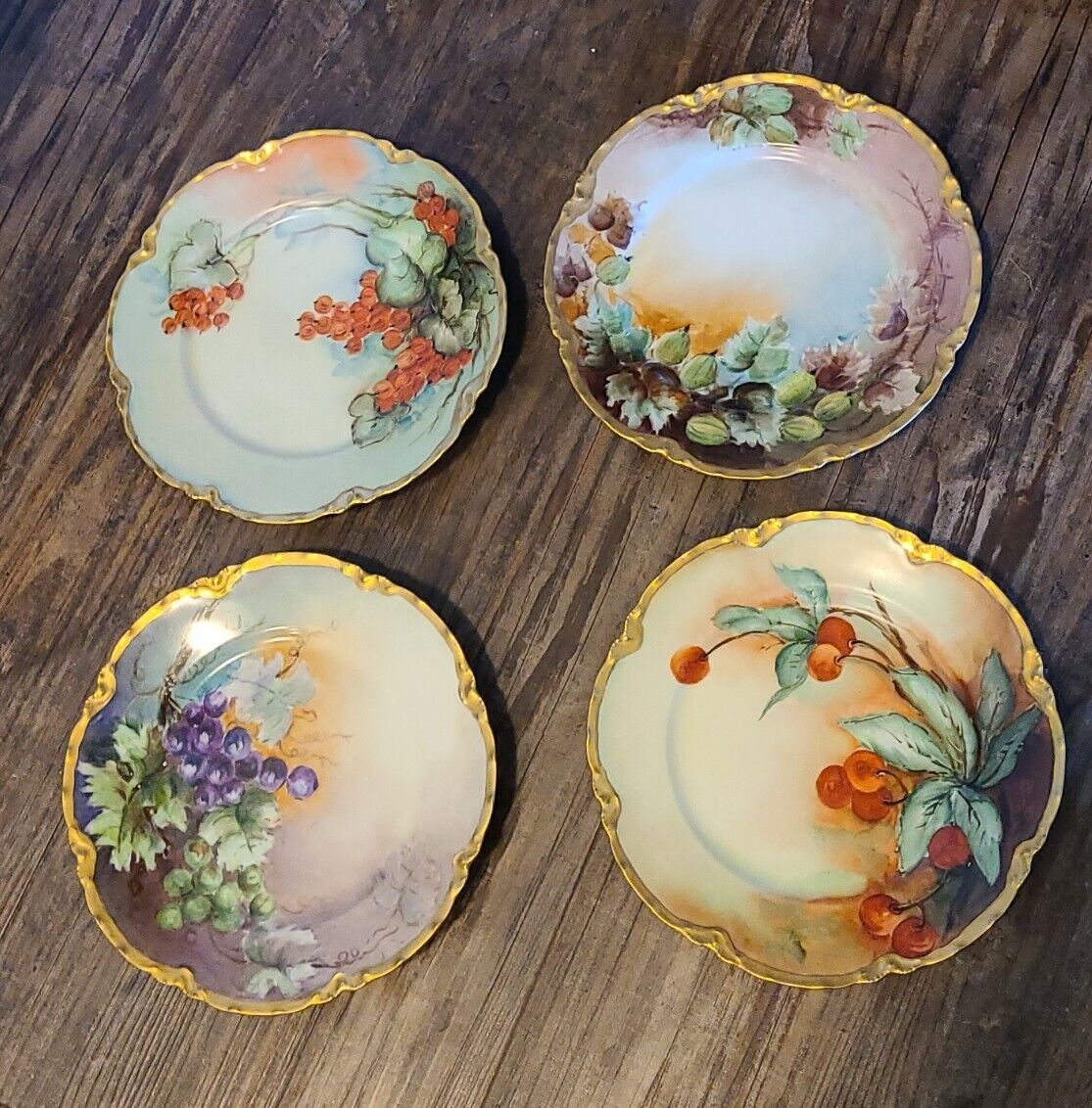Vintage Set Of 4 Haviland France Hand Painted 7 Inch Porcelain Plates