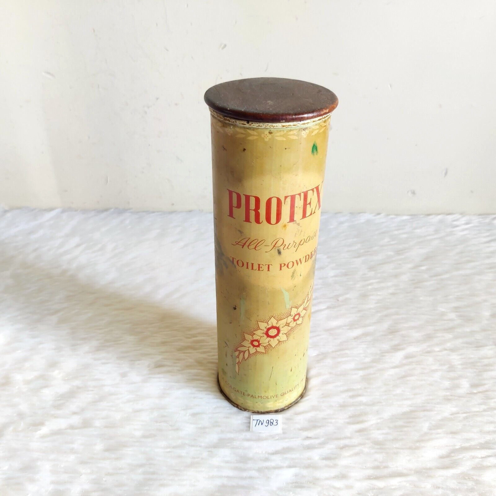 1940s Vintage PROTEX Toilet Powder Advertising Colgate-Palmolive Tin Box TN983