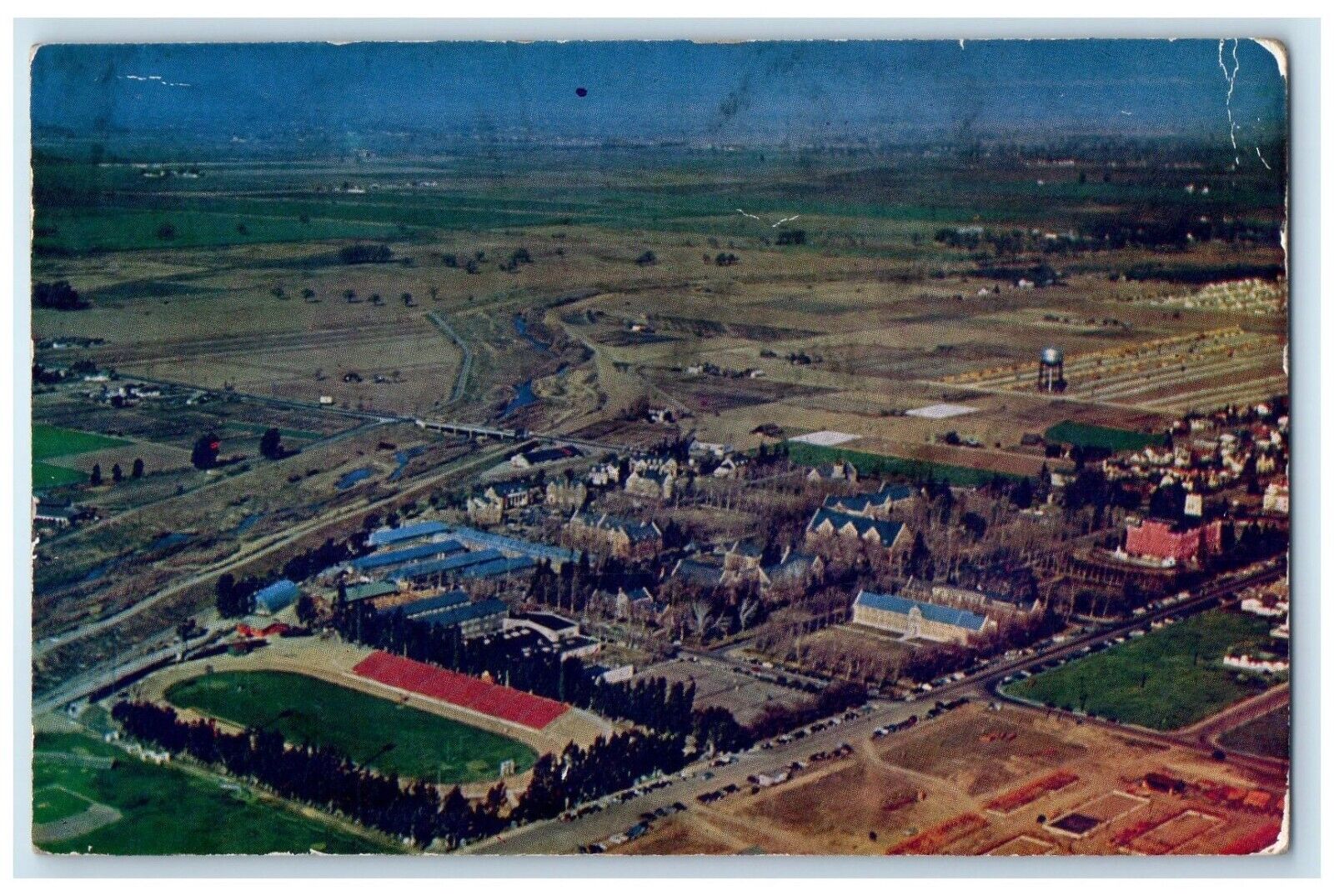 1948 Aerial View Of College Of The Pacific Stockton California CA Postcard