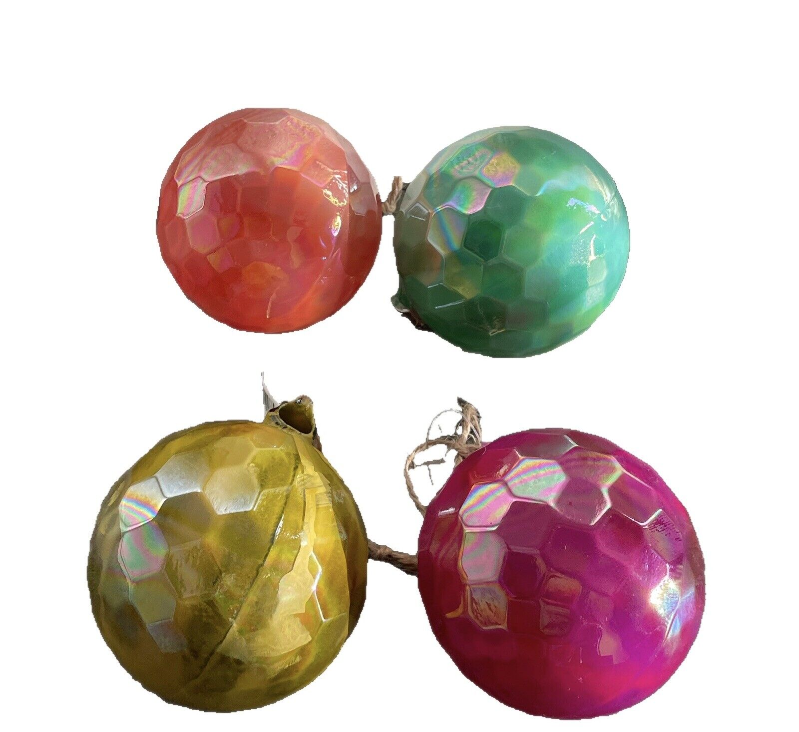New Glitterville Multicolor Saturated Ball Set of 4 Holiday Christmas Ornaments