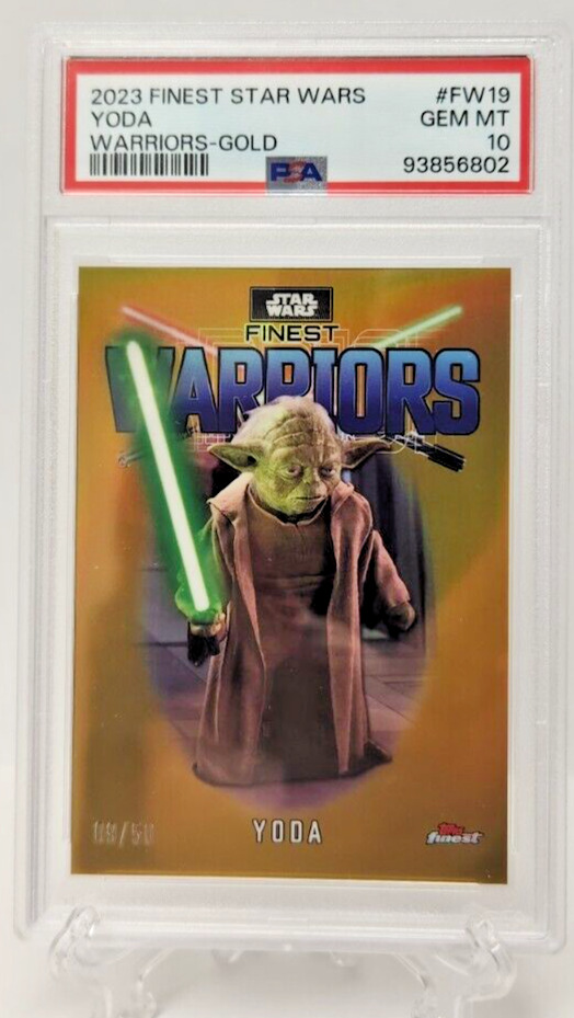 2023 Finest Star Wars Master Yoda GOLD Warriors SSP /50 PSA 10 POP 3 💎🔥💎🔥💎