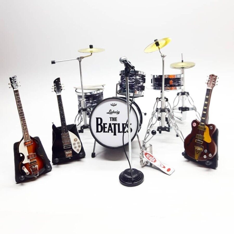 Miniature Drum and Guitar Set Replica Rock Band
