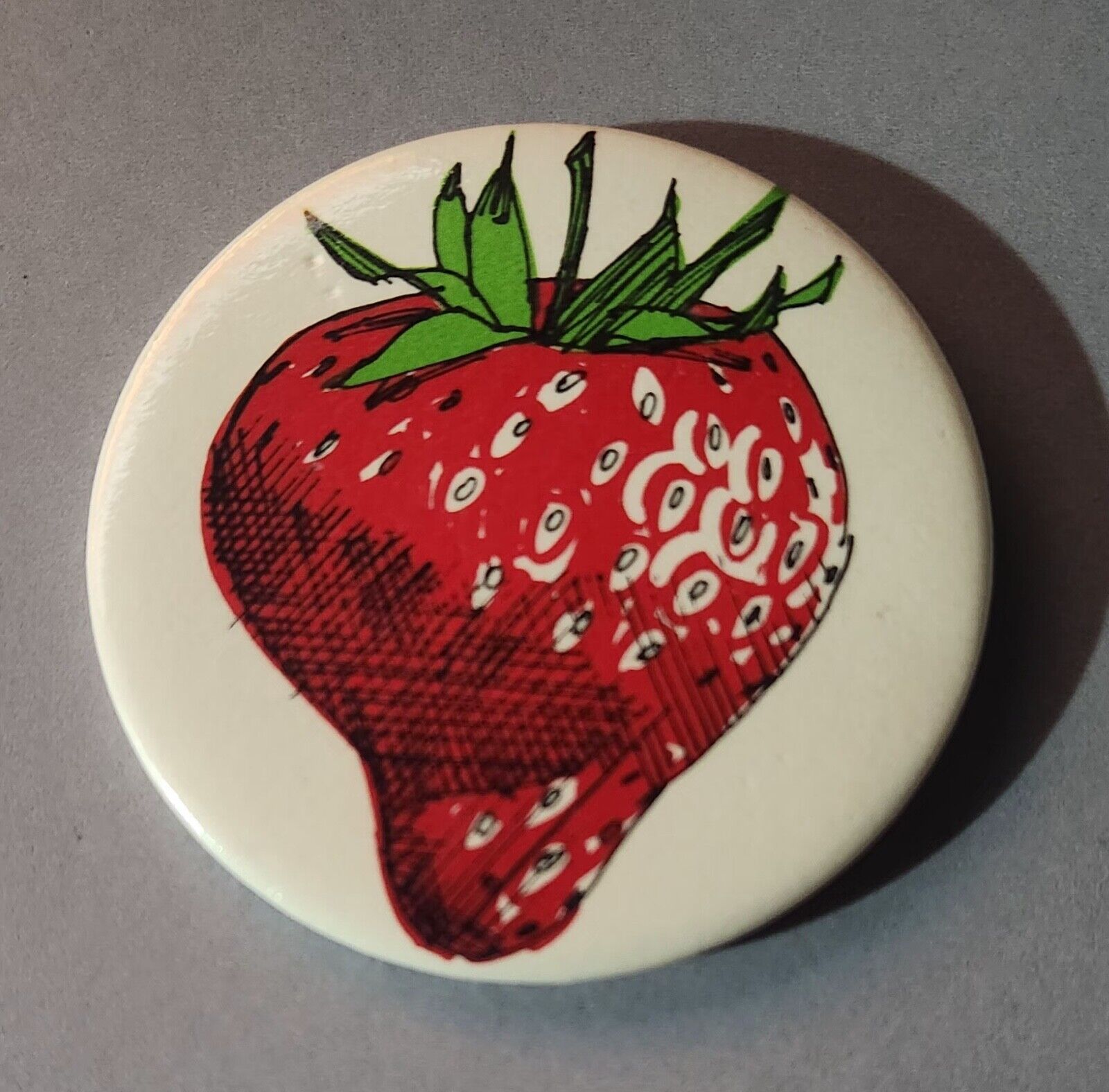 Large Vintage Pin Back Strawberry