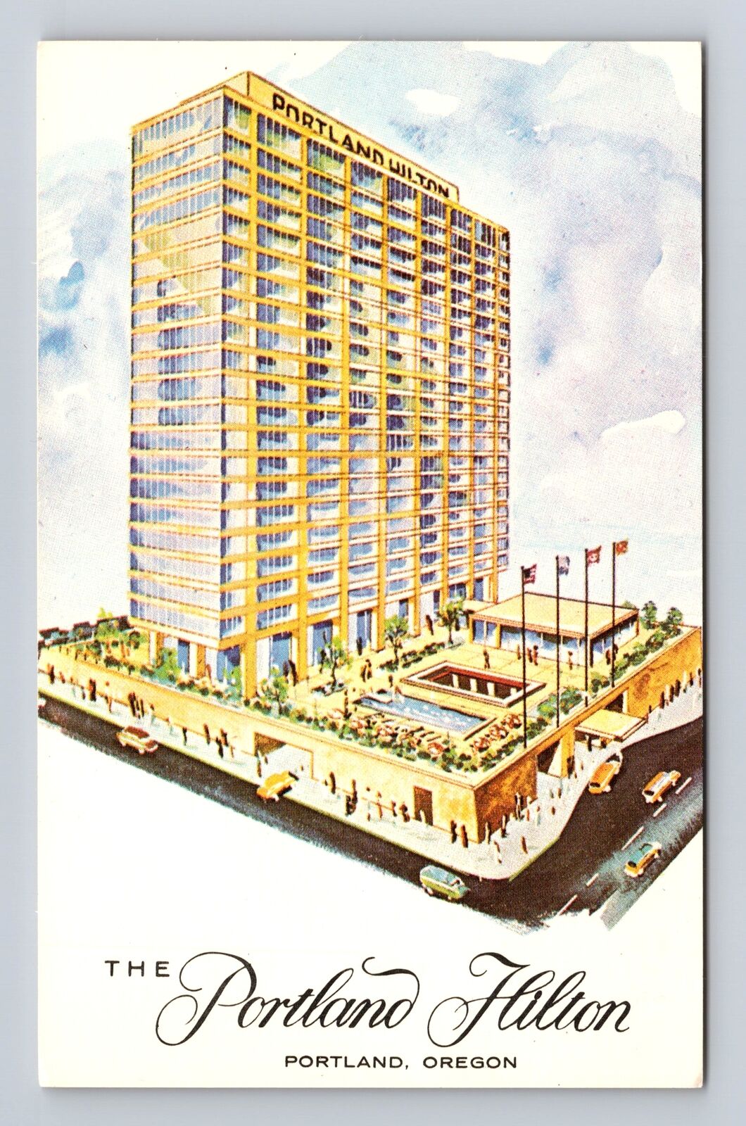 Portland OR-Oregon, The Portland Hilton Hotel, Advertisement, Vintage Postcard
