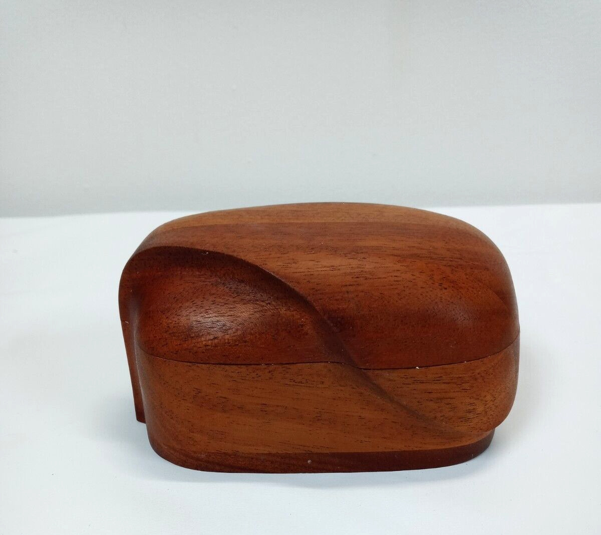 Vintage Hand Crafted Wooden Teak Trinket Box 5.5 in long