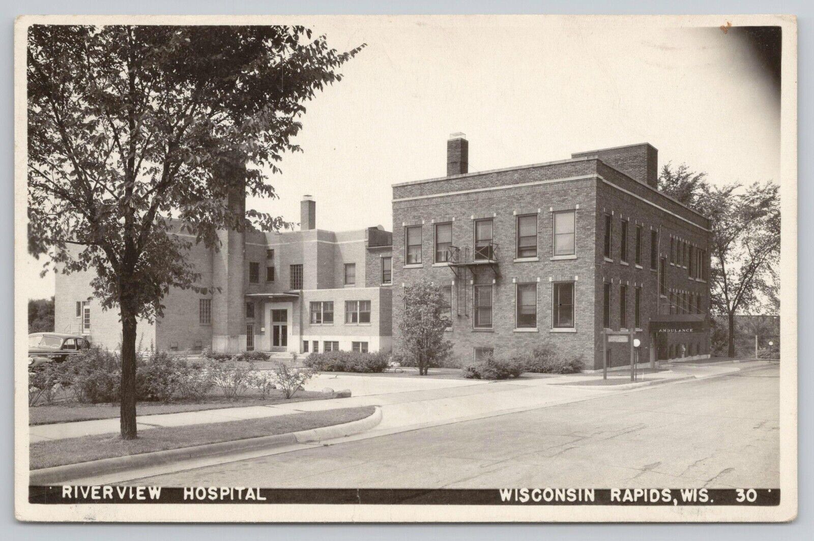 Riverview Hospital Wisconsin Rapids WI RPPC Real Photo Postcard 1940s
