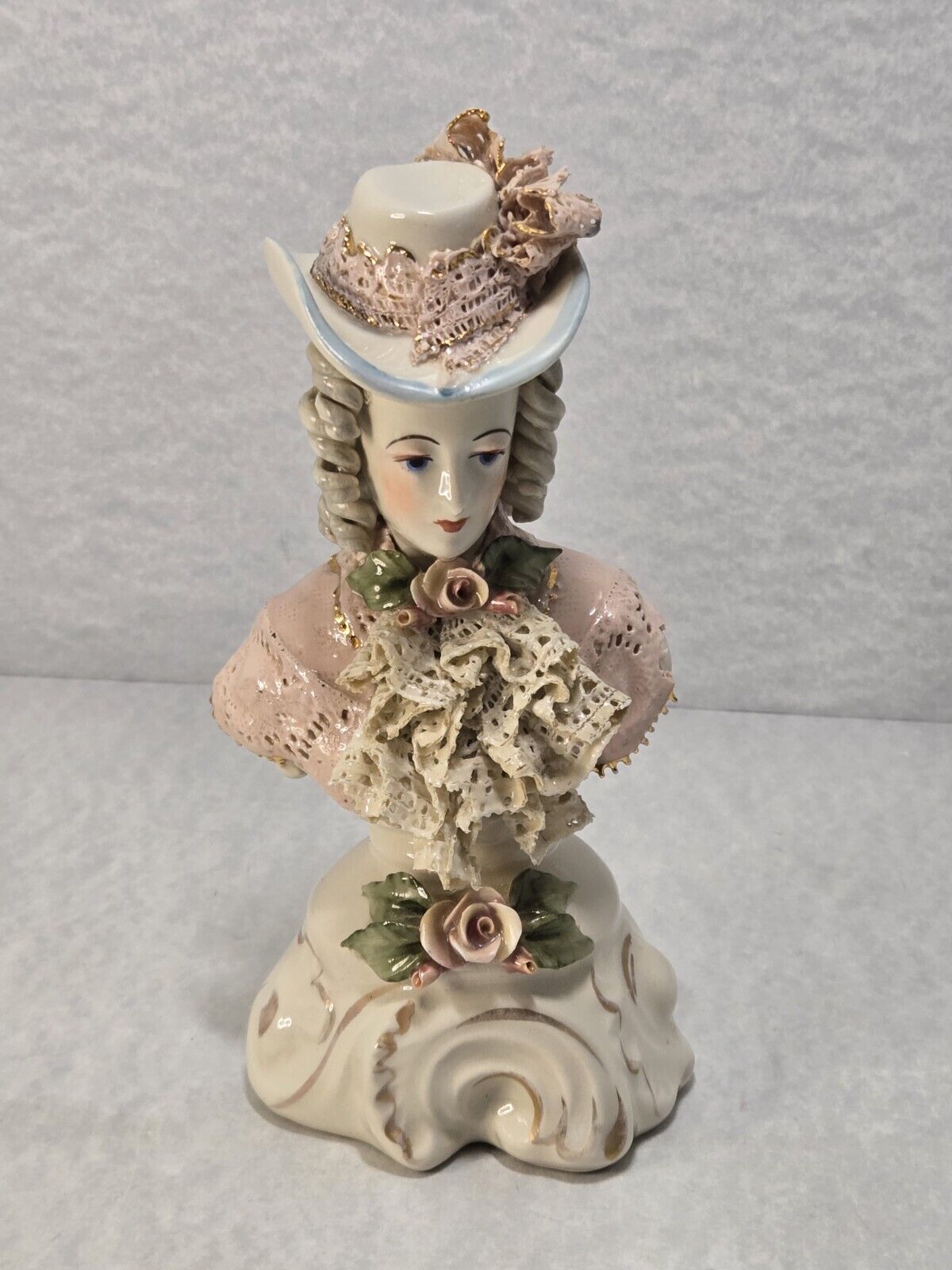 Vintage Cordey Porcelain Lace Victorian Lady's Bust #4013 Figurine 7