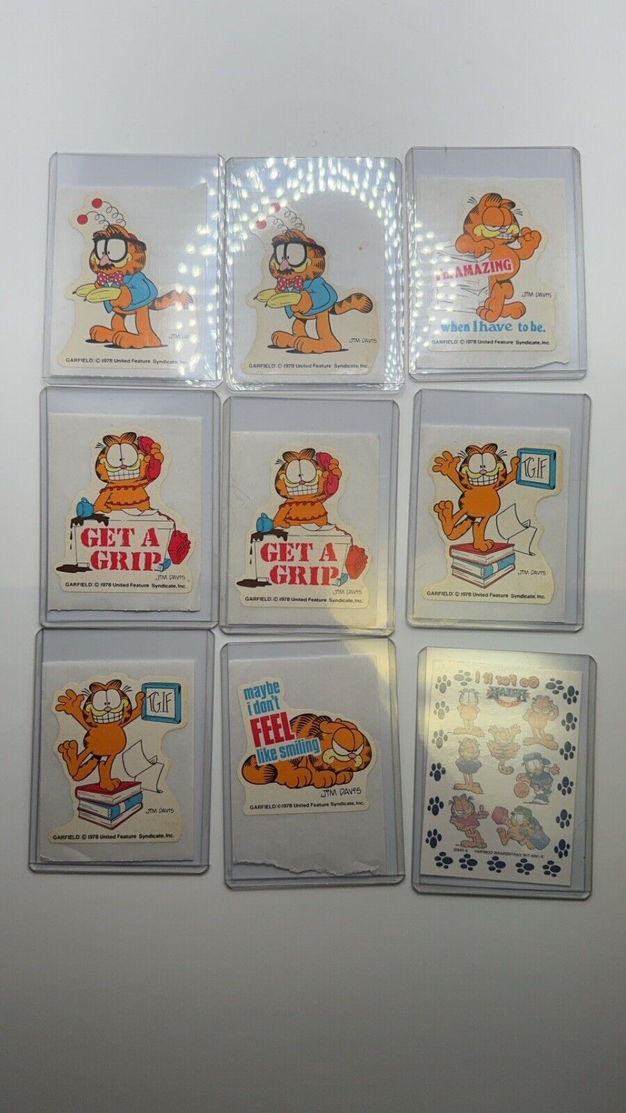 Garfield Sticker Lot Vintage 1978 
