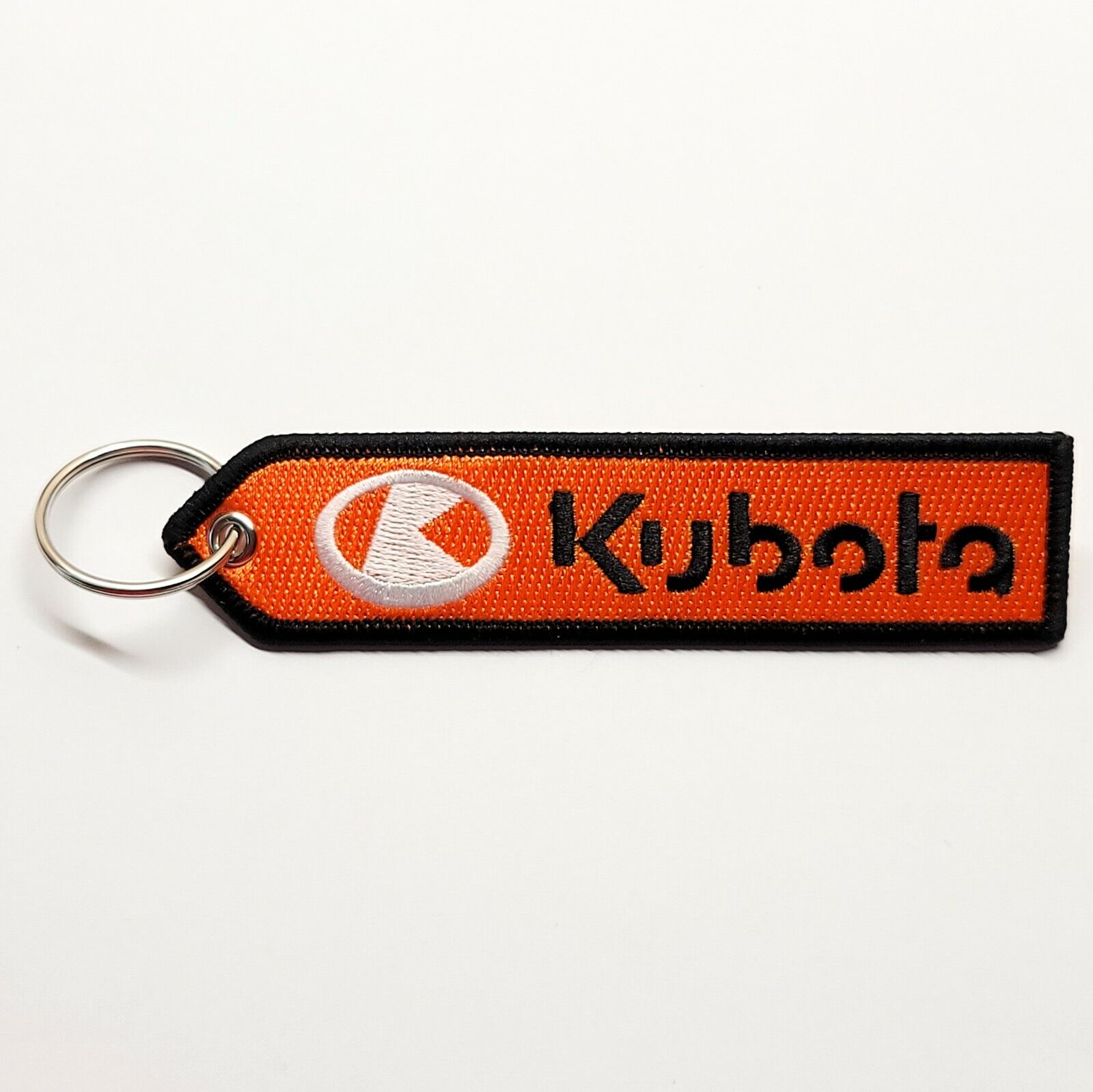 Kubota Tractor Keychain Key Tag Double Sided Embroider FOB