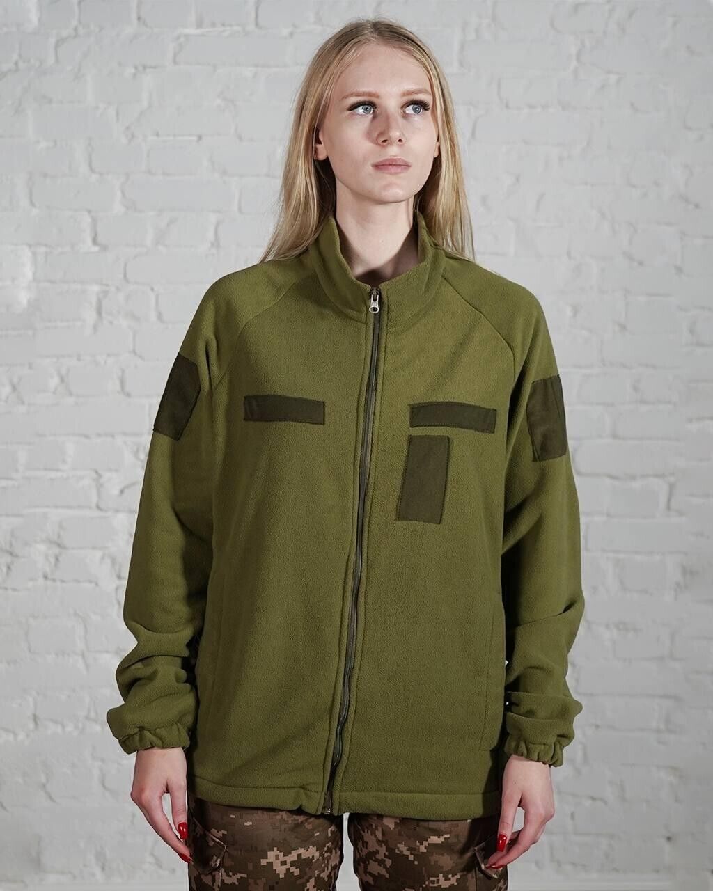 Women's fleece jacket olive army military fleece assault warm comfortable