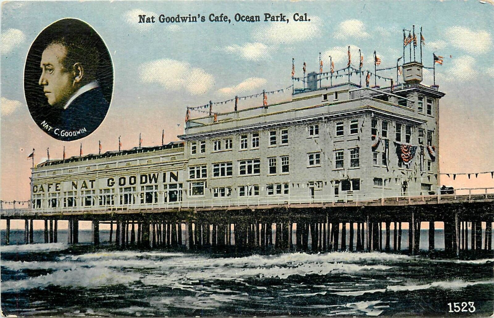 Postcard C-1910 California Ocean Park Nat Goodwin\'s Cafe occupation CA24-359