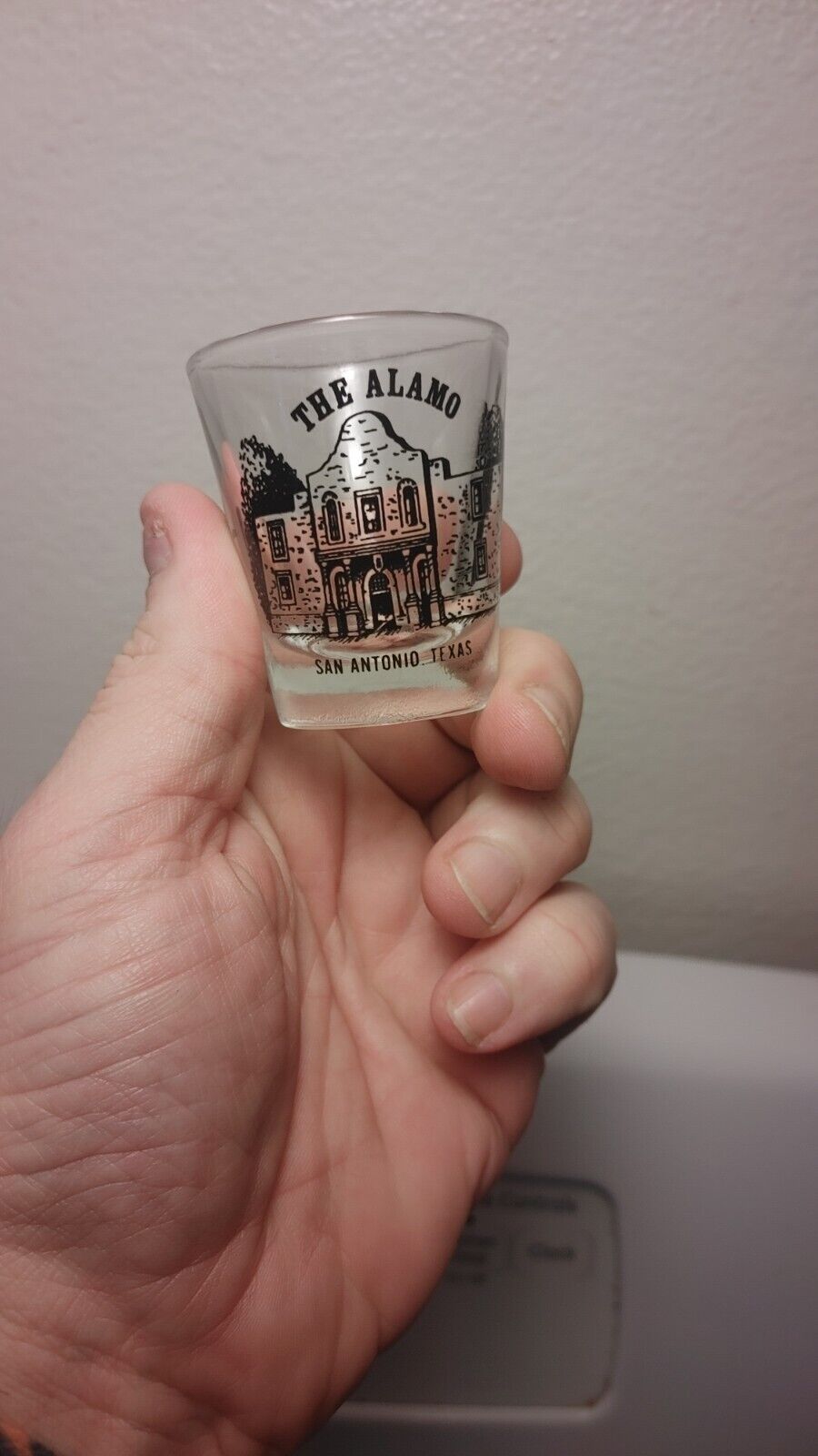 Vintage Mid Century The Alamo Shot Glass Vacation Travel Souvenir